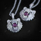 Round Moissanite Open Mouth Tiger Pendant Iced Out hip hop jewelry CustomDiamJewel