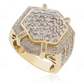 10K Yellow Gold Iced Out Hip Hop Ring For Men hip hop jewelry CustomDiamJewel