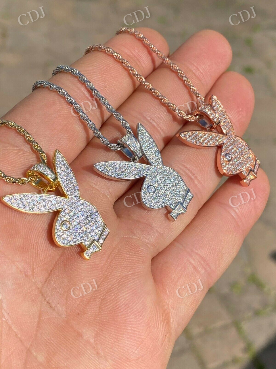 Hip Hop Playboy Bunny Diamond Pendant For Women  customdiamjewel   