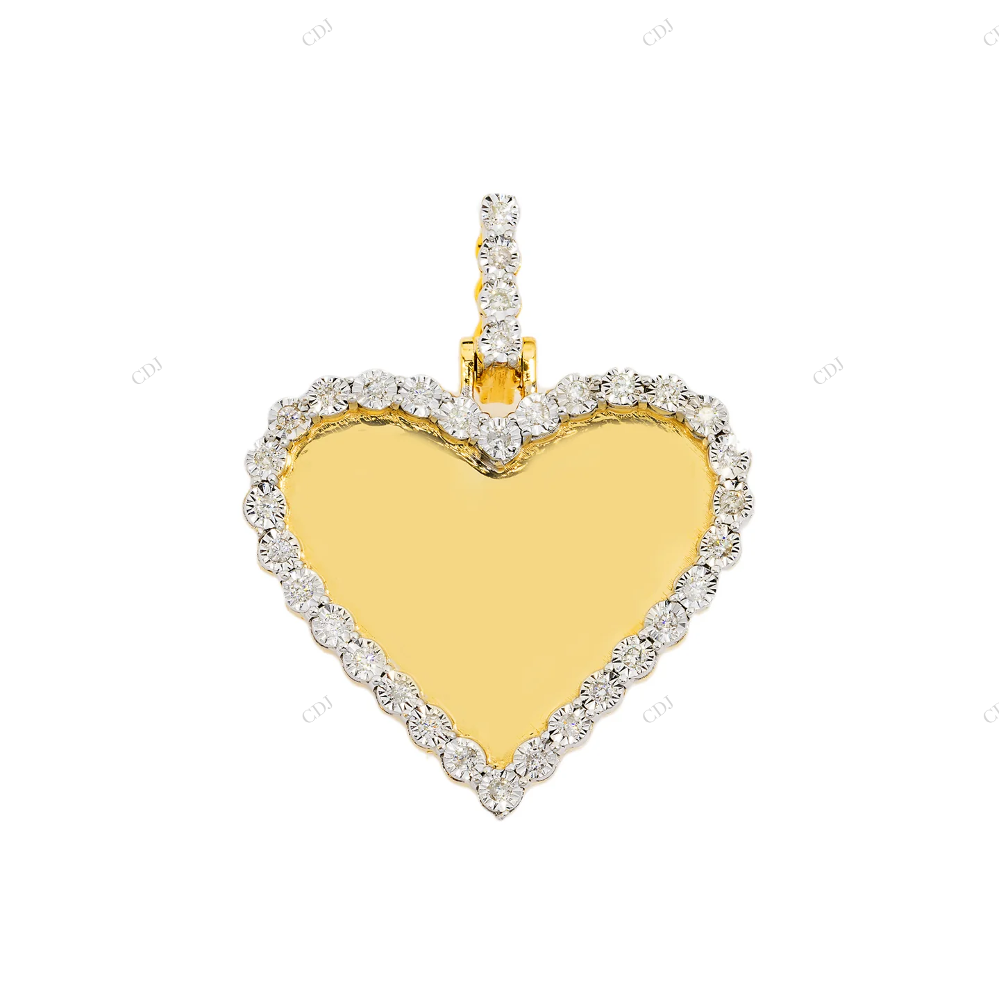 Sterling Silver Heart Picture Pendant hip hop jewelry CustomDiamJewel