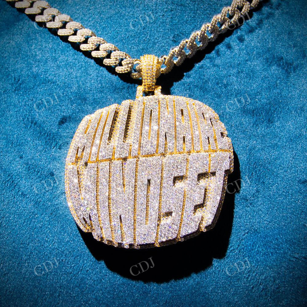 Customize Millionaire Mindset Hip Hop Diamond Pendant  customdiamjewel   