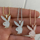 Hip Hop Playboy Bunny Diamond Pendant For Women  customdiamjewel   