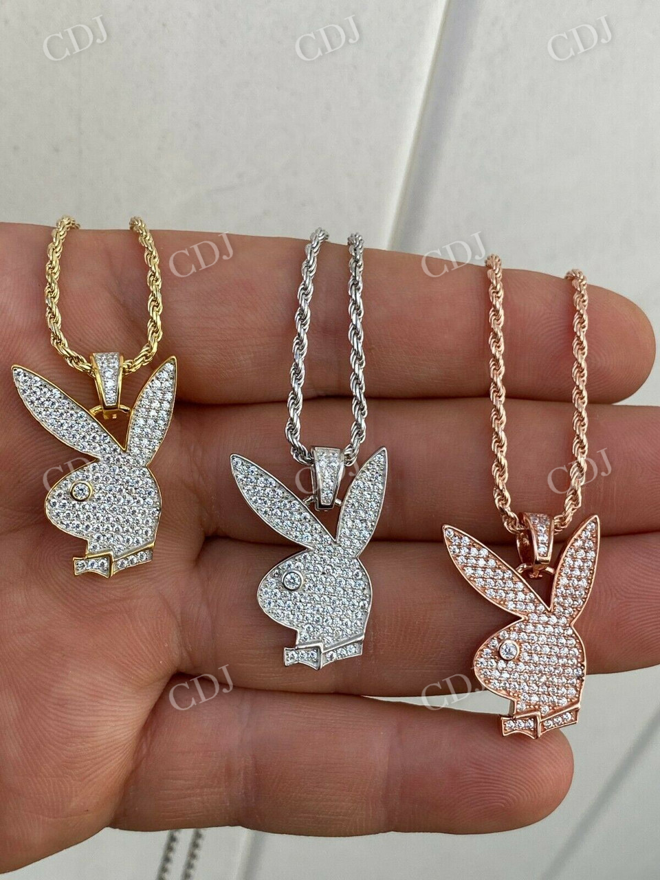 Hip Hop Playboy Bunny Diamond Pendant For Women  customdiamjewel   