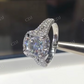 Cushion Cut Halo Eternity  Moissanite Engagement Ring  customdiamjewel   