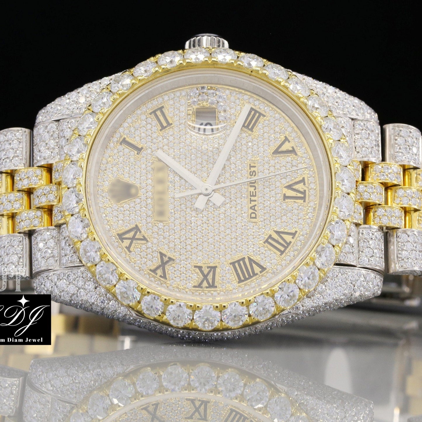 Rolex Datejust GRA Certified Moissanite VVS Diamond Men Watch customdiamjewel