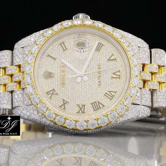 Rolex Datejust GRA Certified Moissanite VVS Diamond Men Watch customdiamjewel