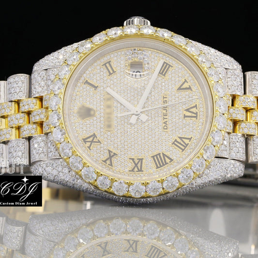 VVS Moissanite Bust Down Wrist Watch customdiamjewel