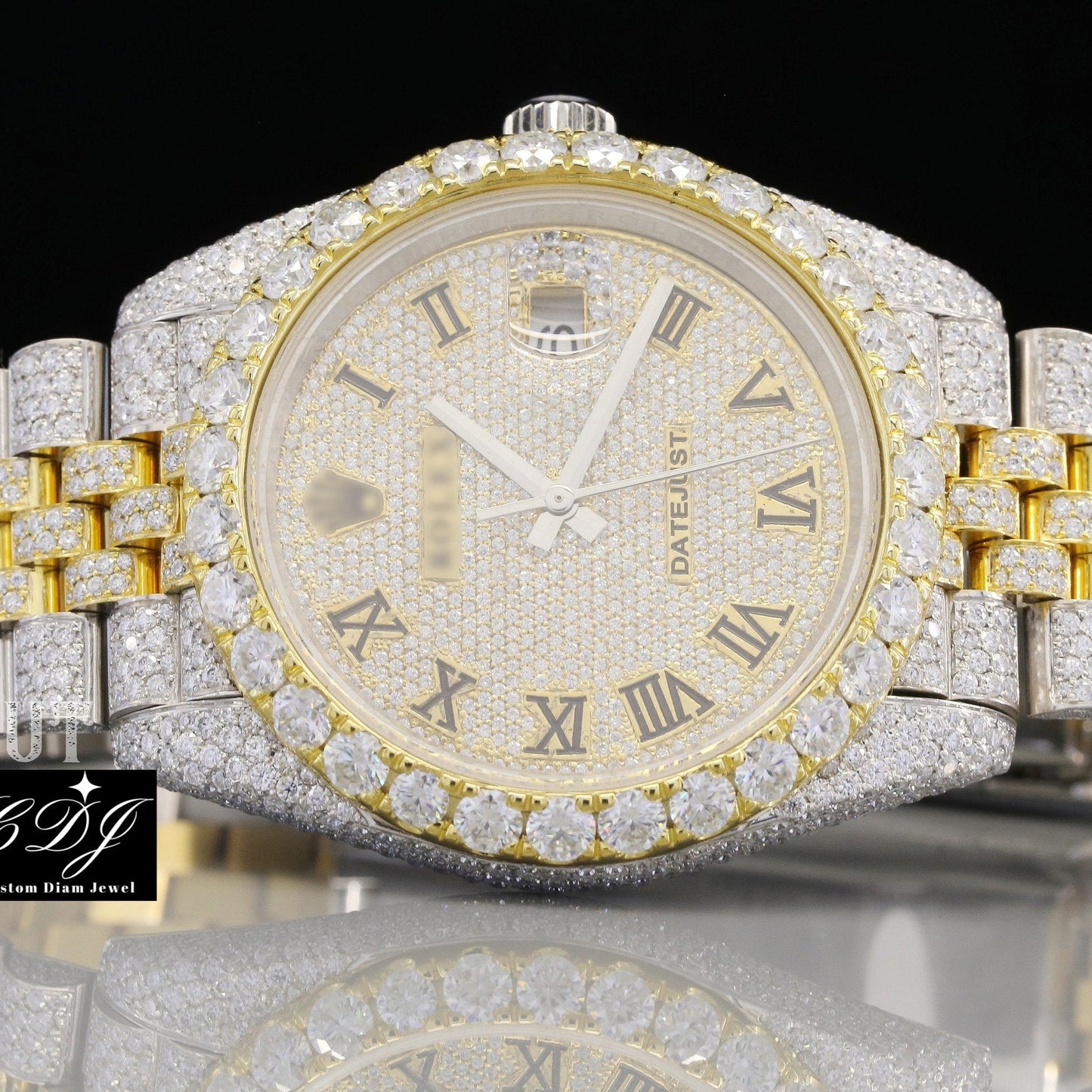 Best Quality Hot Selling Round Moissanite Diamond Hip Hop Watch customdiamjewel