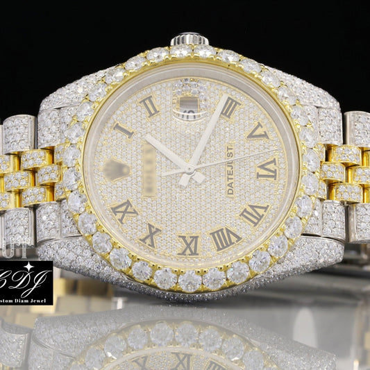 Best Quality Hot Selling Round Moissanite Diamond Hip Hop Watch customdiamjewel