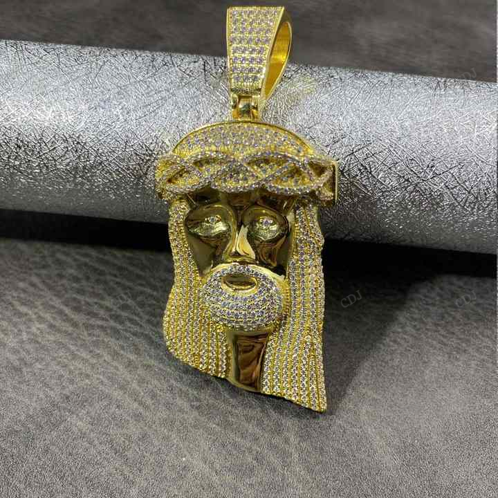 Hip Hop Sterling Silver Custom Jesus Pendant hip hop jewelry CustomDiamJewel