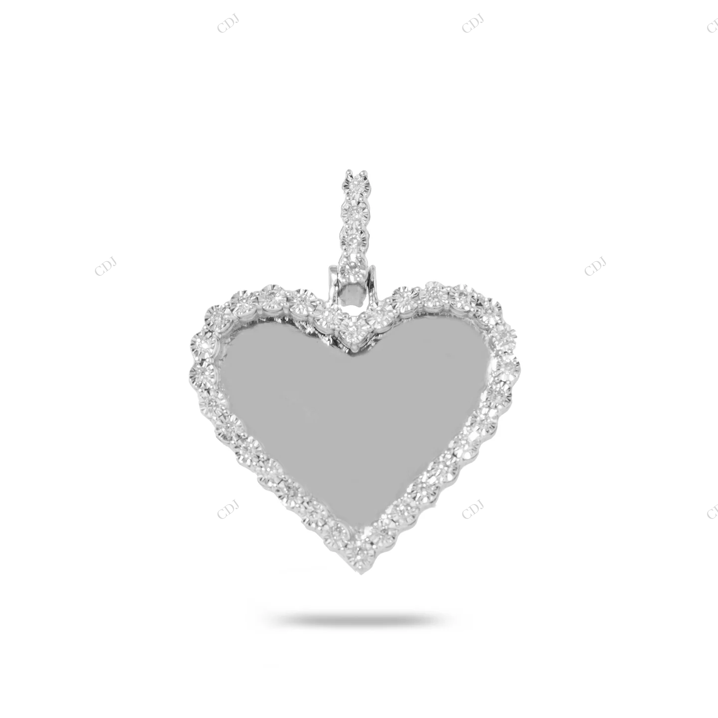 Sterling Silver Heart Picture Pendant hip hop jewelry CustomDiamJewel