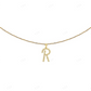1" 0.30 CTW 10K Gold Natural Diamond Initial "R" Letter Pendant CustomDiamJewel