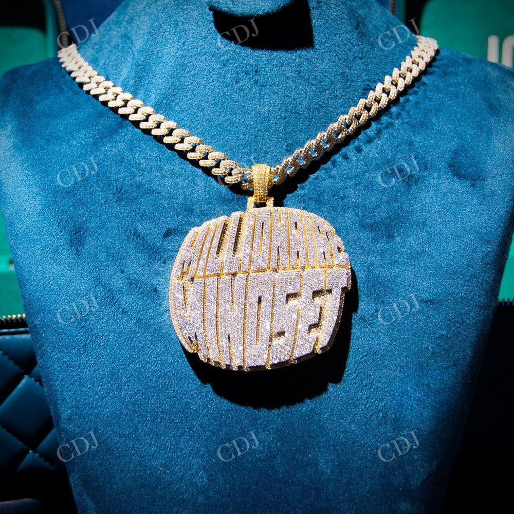 Customize Millionaire Mindset Hip Hop Diamond Pendant  customdiamjewel   