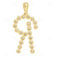 1" 0.30 CTW 10K Gold Natural Diamond Initial "R" Letter Pendant CustomDiamJewel