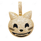 1.6 Inch Silver Moissanite Smiling Cat Emoji Pendant CustomDiamJewel