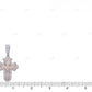 10K Two Tone Gold Lab Grown Rose Cross Diamond Pendant Hip Hop Pendent CustomDiamJewel