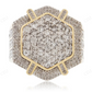 10K Yellow Gold Iced Out Hip Hop Ring For Men hip hop jewelry CustomDiamJewel