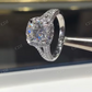 Cushion Cut Halo Eternity  Moissanite Engagement Ring  customdiamjewel   