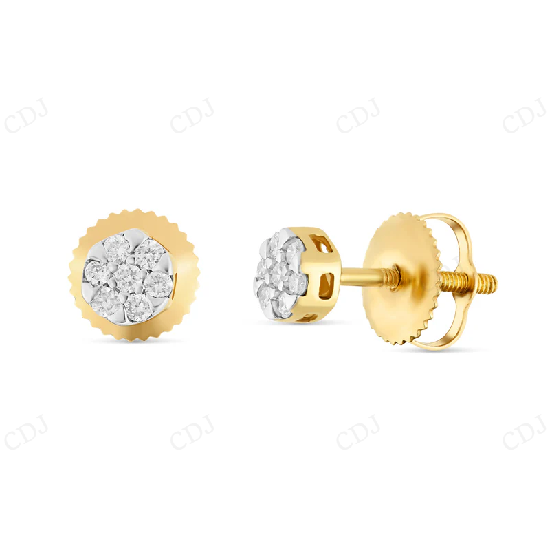 0.15 CT Flower Set Moissanite Stud Earrings Stud earrings CustomDiamJewel