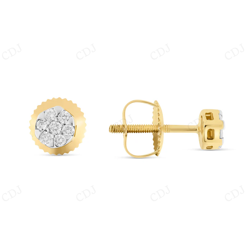 0.15 CT Flower Set Moissanite Stud Earrings Stud earrings CustomDiamJewel