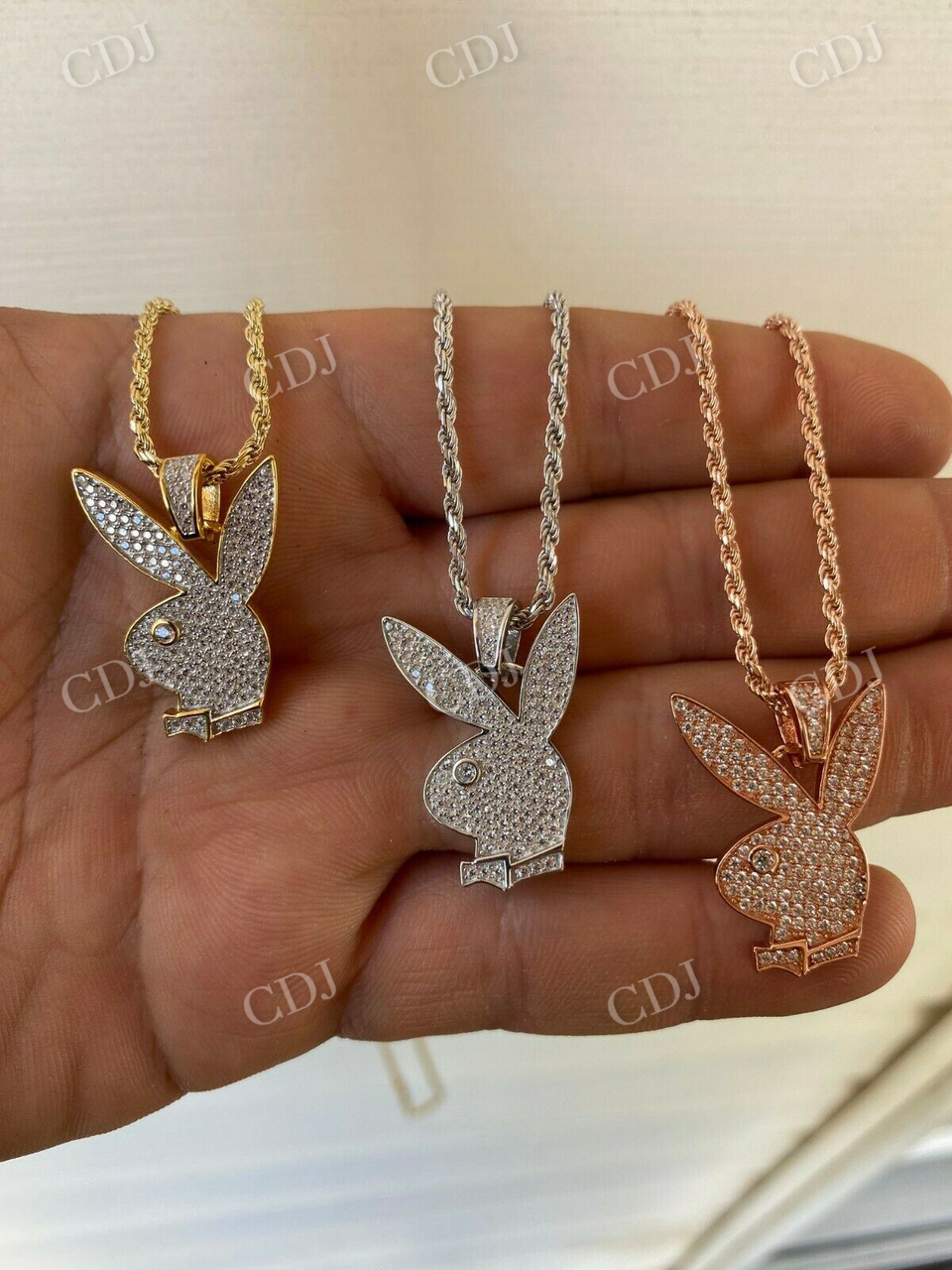 Hip Hop Playboy Bunny Diamond Pendant For Women  customdiamjewel   