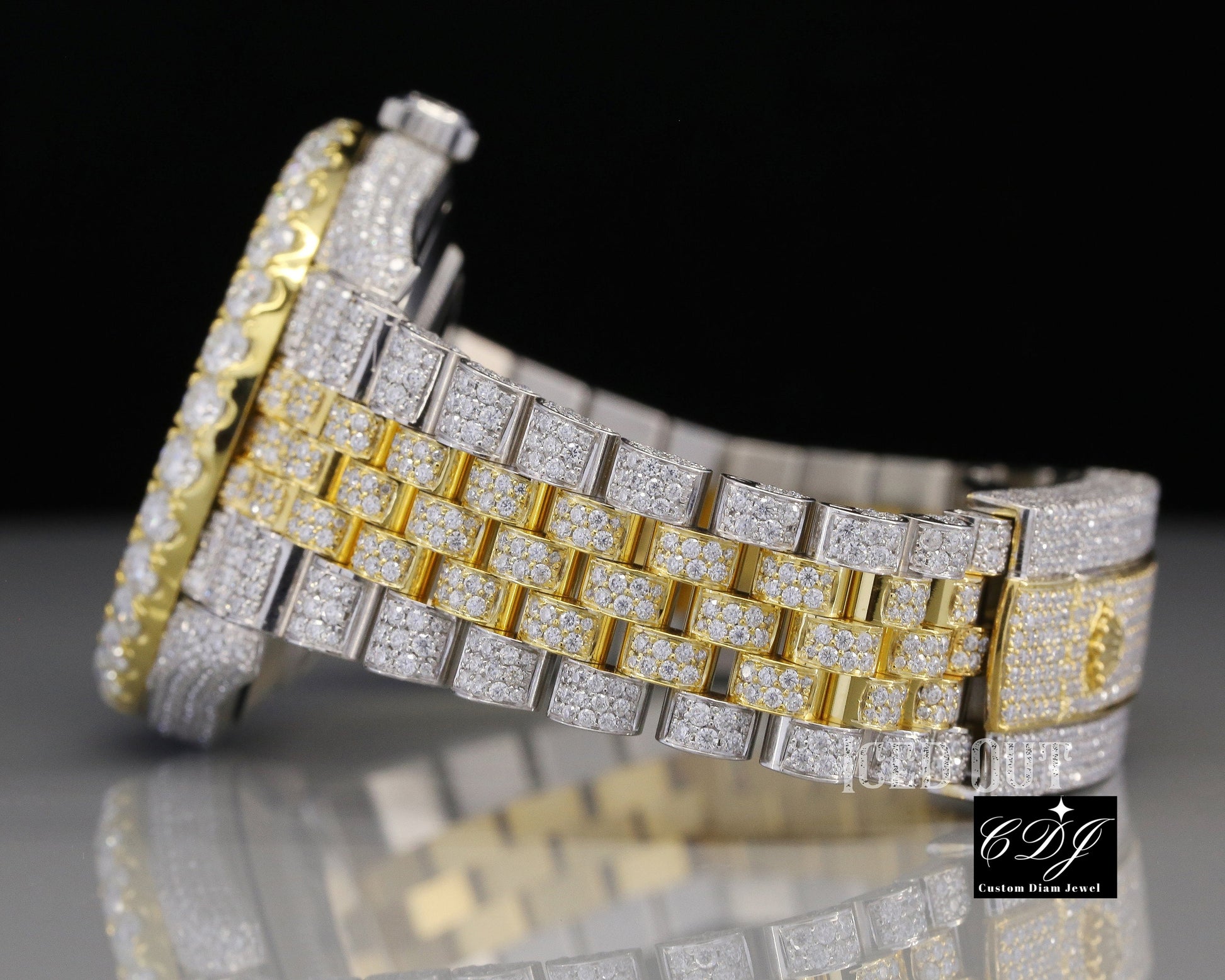 Best Quality Hot Selling Round Moissanite Diamond Hip Hop Watch customdiamjewel