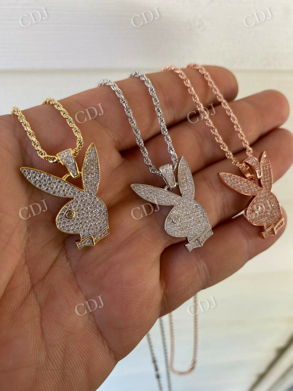 Hip Hop Playboy Bunny Diamond Pendant For Women  customdiamjewel   