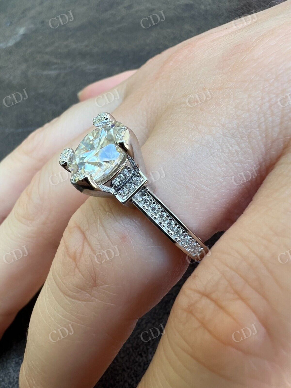 Gorgeous Womens Moissanite Engagement Ring  customdiamjewel   