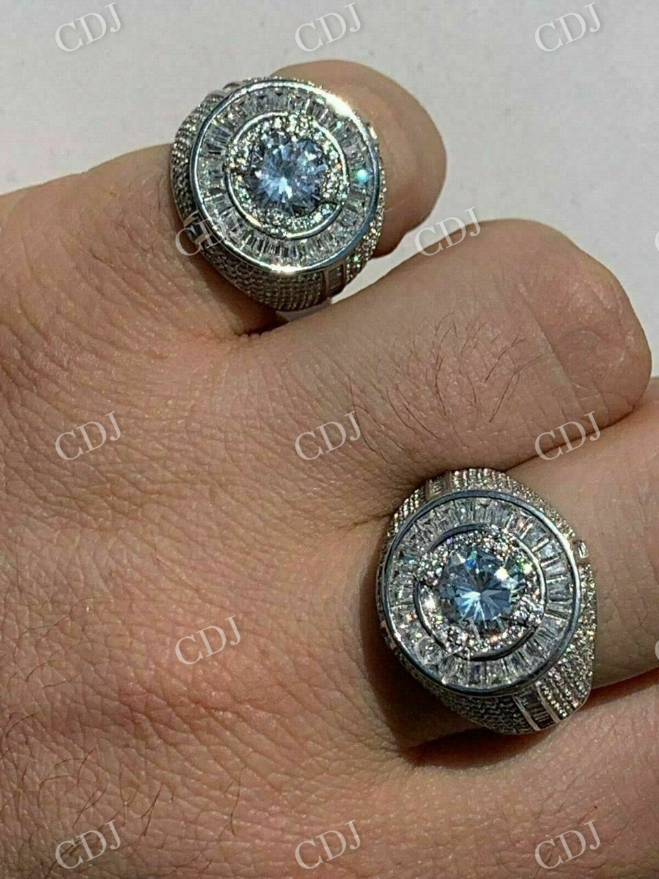 Round Shaped Natural Diamond Hip Hop Ring  customdiamjewel   