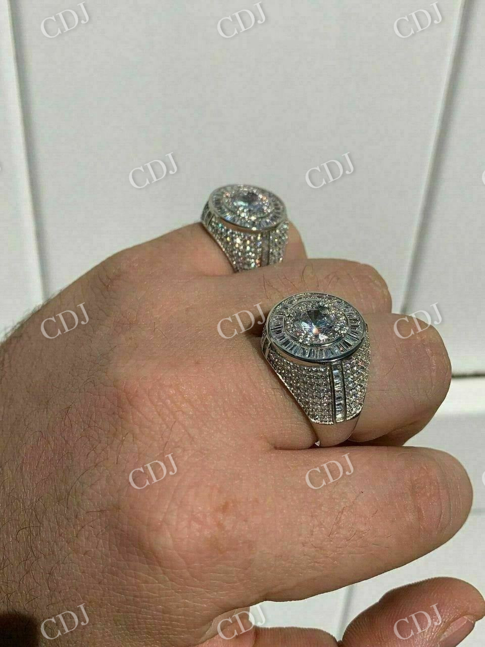 Round Shaped Natural Diamond Hip Hop Ring  customdiamjewel   