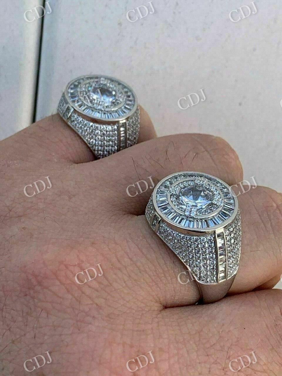 Round Shaped Natural Diamond Hip Hop Ring  customdiamjewel   