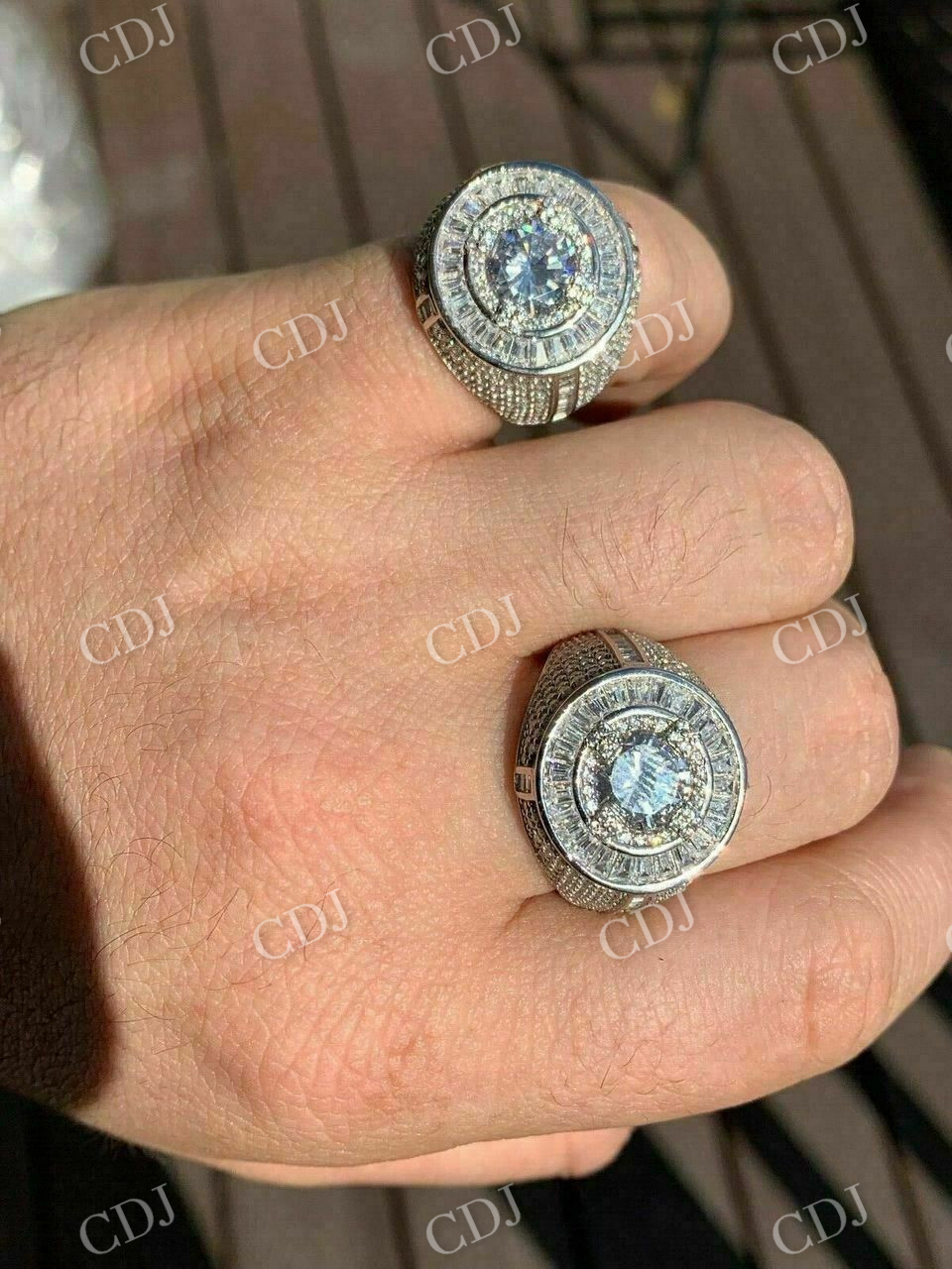 Round Shaped Natural Diamond Hip Hop Ring  customdiamjewel   