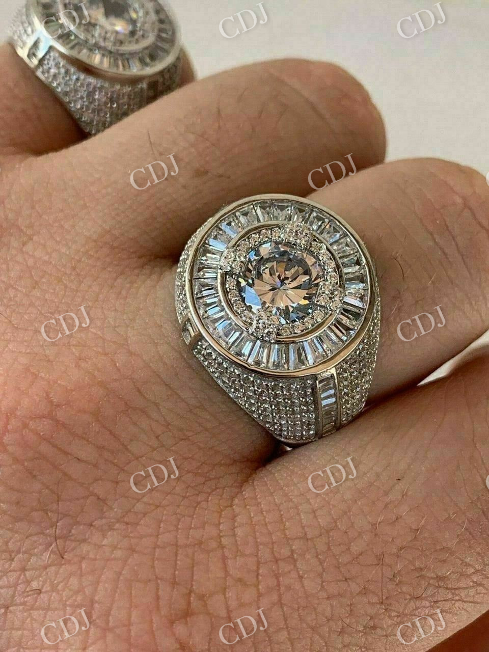 Round Shaped Natural Diamond Hip Hop Ring  customdiamjewel   