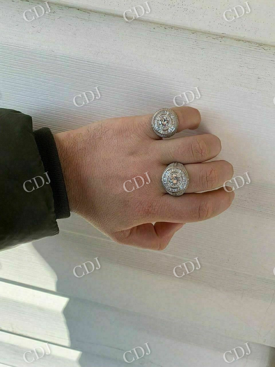 Round Shaped Natural Diamond Hip Hop Ring  customdiamjewel   