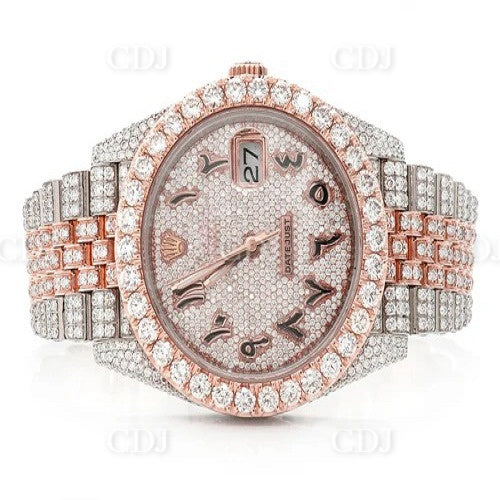 Luxurious VVS Moissanite Two Tone Rolex Jubilee Watch For Men's customdiamjewel