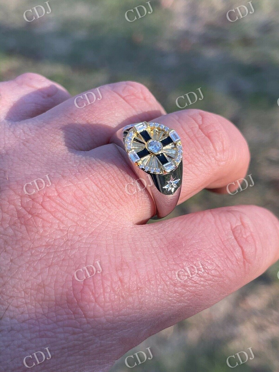 14K Gold iced Out Ring  customdiamjewel   