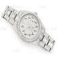 Moissanite Watch Unique Baguette Set Oyster Belt Arabic Dial White Gold Rolex customdiamjewel