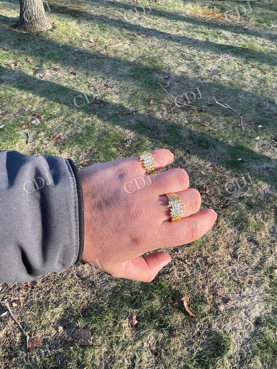 14K Gold iced Out Ring  customdiamjewel   