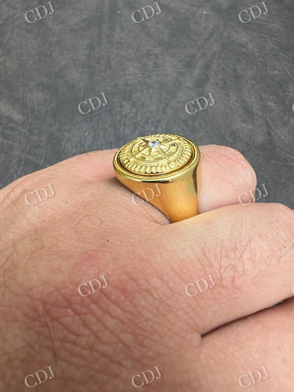 Men's Navigational North Star Ring  customdiamjewel   