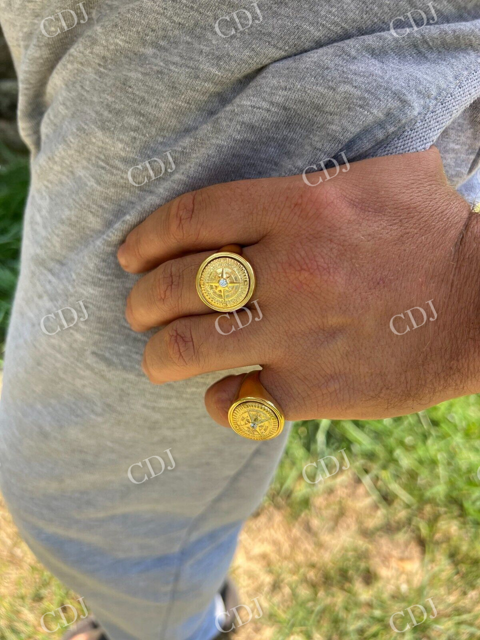 Men's Navigational North Star Ring  customdiamjewel   