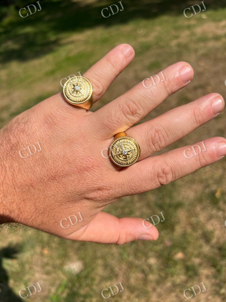 Men's Navigational North Star Ring  customdiamjewel   