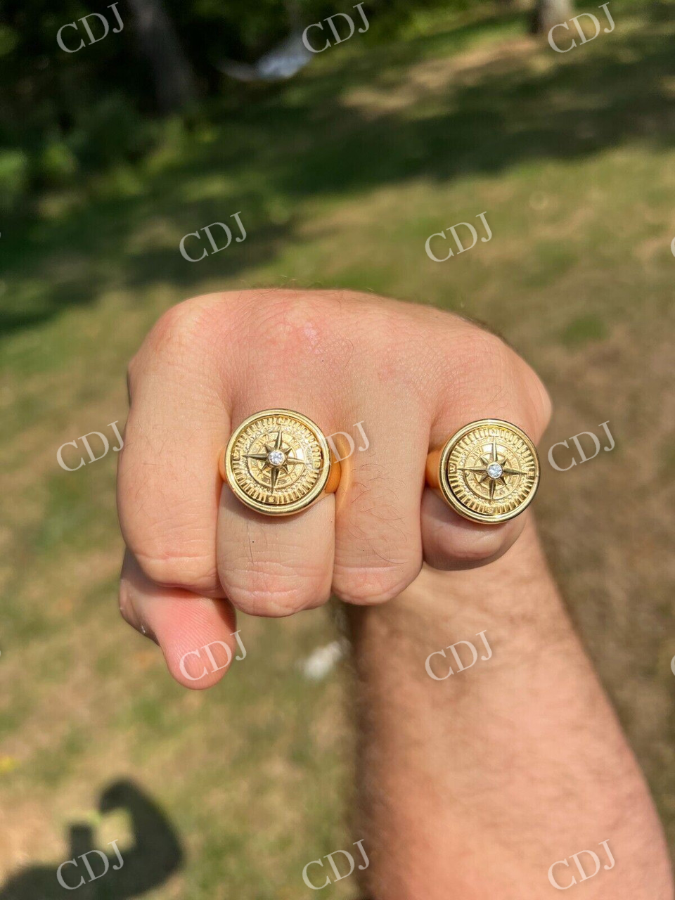 Men's Navigational North Star Ring  customdiamjewel   