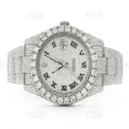 Automatic Movement Iced out VVS Studded Unisex Watch customdiamjewel