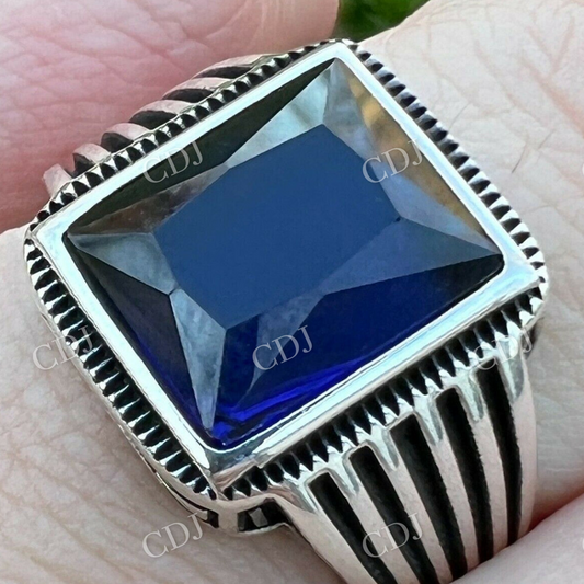 Blue Sapphire Hip Hop Ring  customdiamjewel   