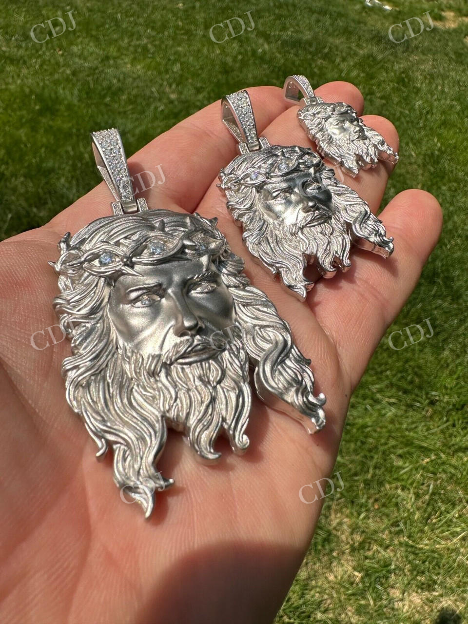 Jesus Piece Iced Diamond Pendant For Men  customdiamjewel   