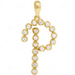 1" 0.25 CTW 10K Gold Natural Diamond Initial "P" Pendant CustomDiamJewel