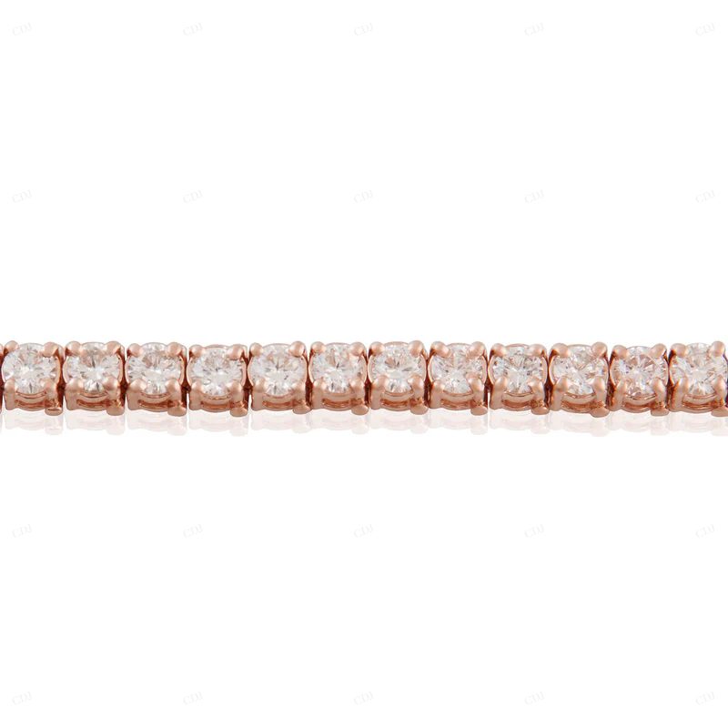 VVS Moissanite 10K Rose Gold Tennis Bracelet For Women CustomDiamJewel