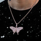 Best 925 Sterling Silver Fully Iced Butterfly Pendant hip hop jewelry CustomDiamJewel