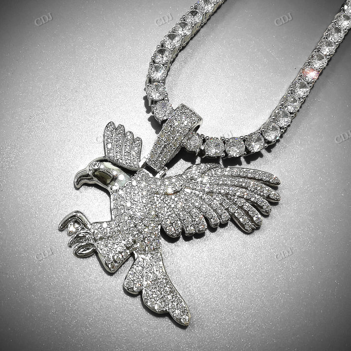 Moissanite Diamond Sparkle Eagle Pendant hip hop jewelry CustomDiamJewel