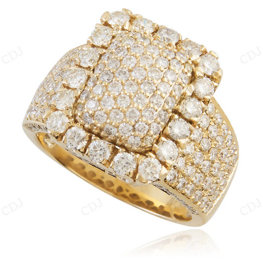 14K Yellow Gold Real Diamond Hip Hop Ring For Men hip hop jewelry CustomDiamJewel